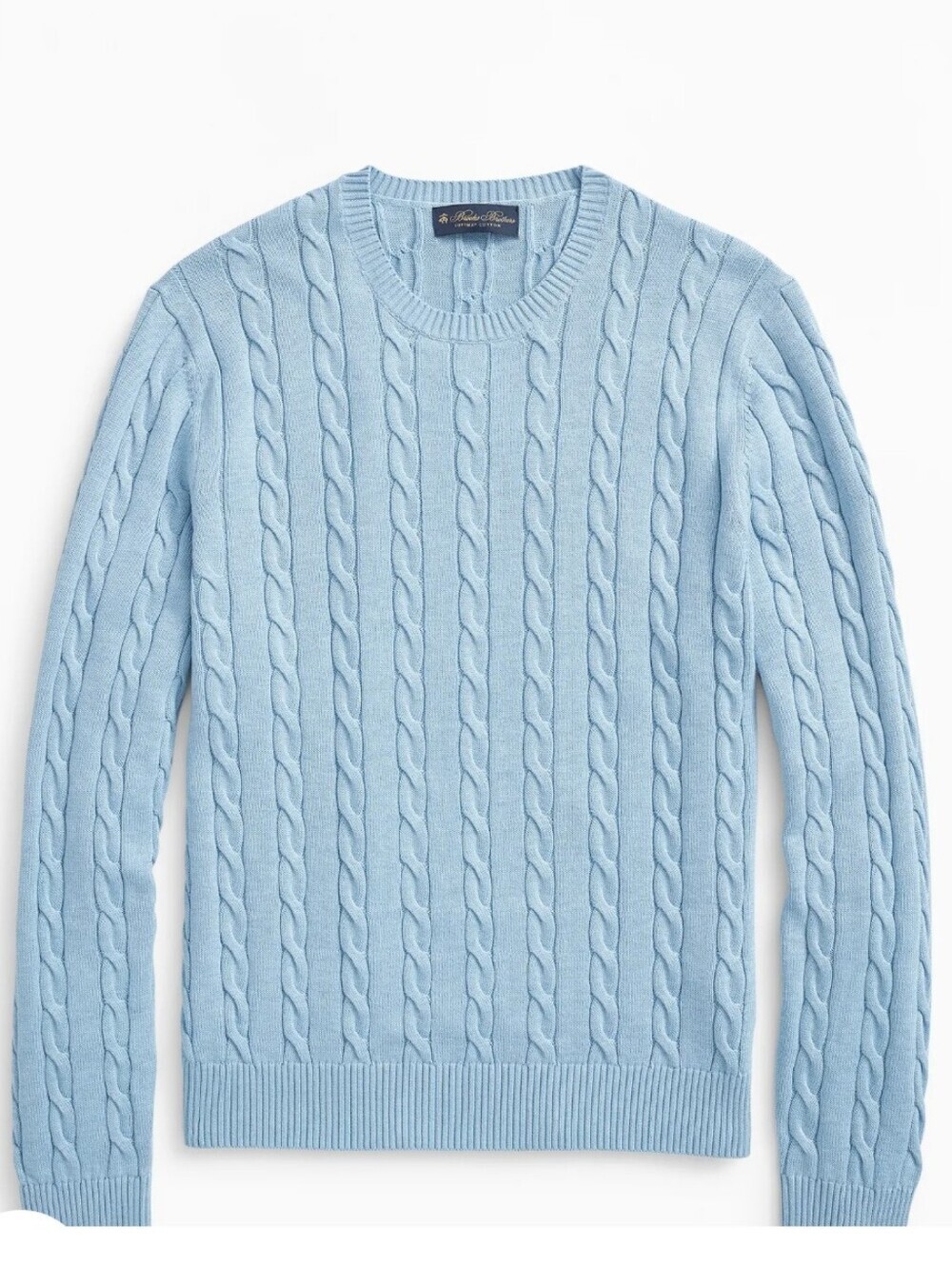 Supima® Cotton Cable Crewneck Sweater Sz